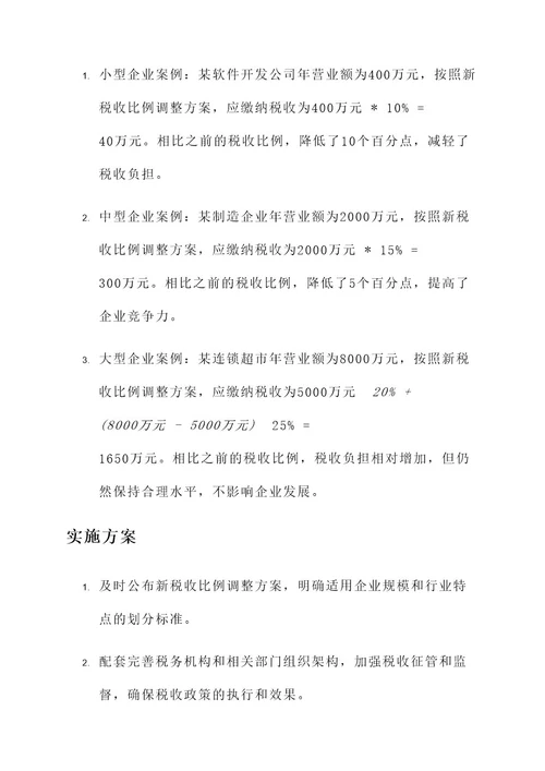 一般企业税收比例调整方案