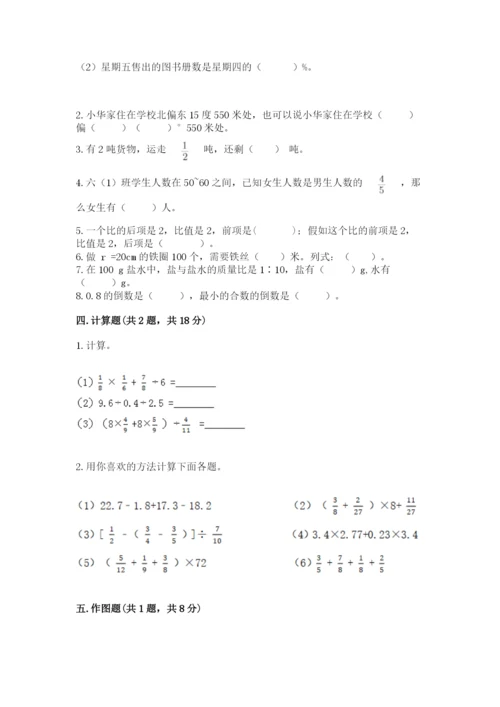 小学六年级上册数学期末测试卷带答案（b卷）.docx