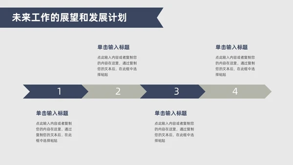 极简风厚书本简笔画创意蓝灰年终述职报告PPT模板