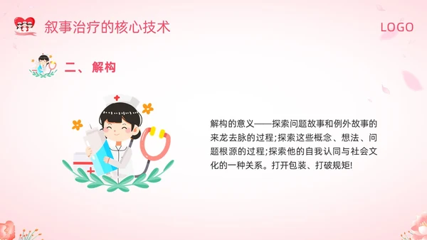 粉色插画叙事护理概述PPT模板宣传PPT动态PPT