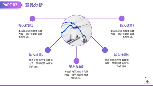 紫色渐变医学医疗器械大学生创业计划PPT模板