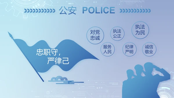 蓝色科技感公安科技信息化建设PPT