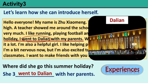 Starter Welcome to junior high!-Introduce yourself