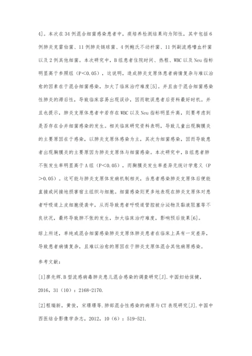 单纯或混合细菌感染肺炎支原体肺炎临床对照分析.docx