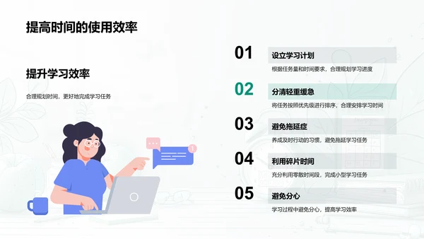 学生时间管理培训PPT模板