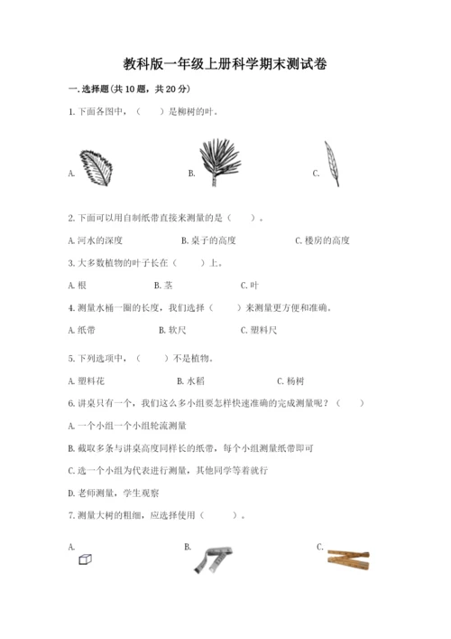 教科版一年级上册科学期末测试卷精品【基础题】.docx