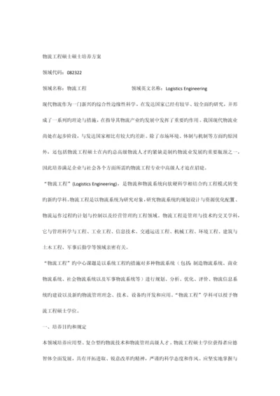 物流工程硕士研究生培养方案.docx