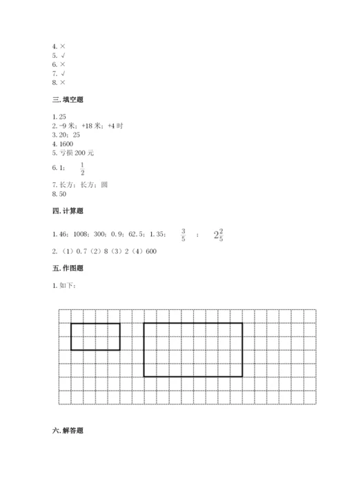 冀教版小学六年级下册数学期末综合素养测试卷及完整答案（精品）.docx