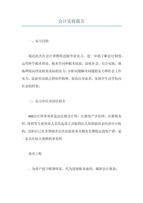 会计实践报告