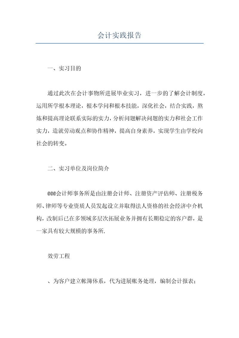 会计实践报告