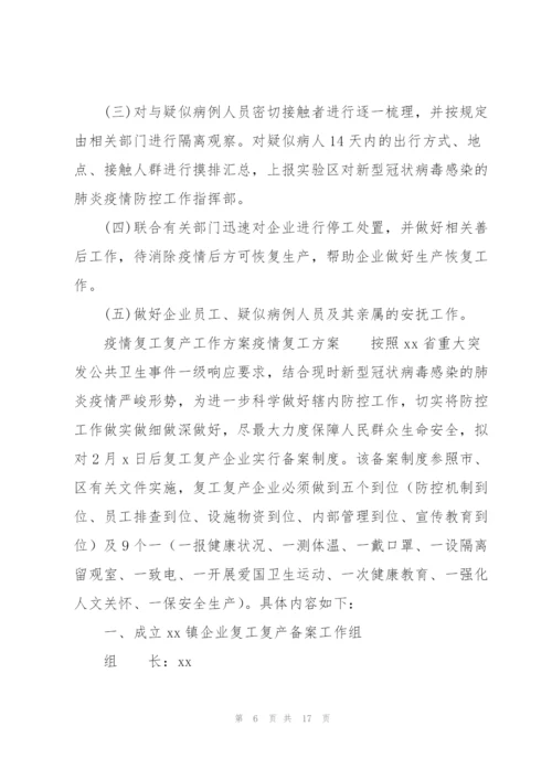 疫情复工复产工作方案疫情复工方案.docx