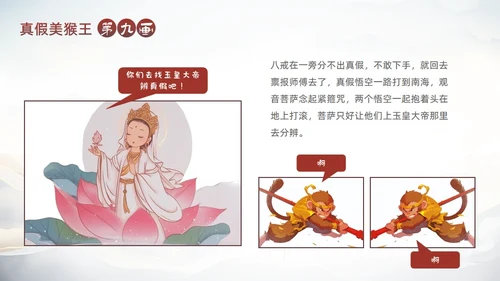 西游记真假美猴王的故事通用PPT模板