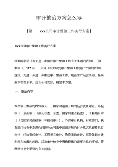 活动专题方案之审计整改专题方案怎么写.docx