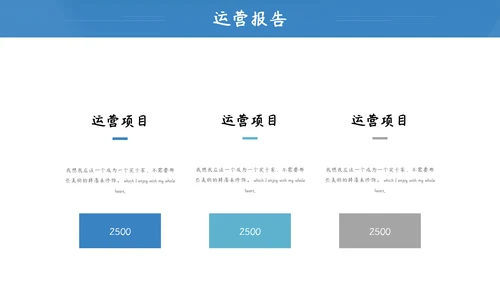 蓝色商务风经营数据分析报告