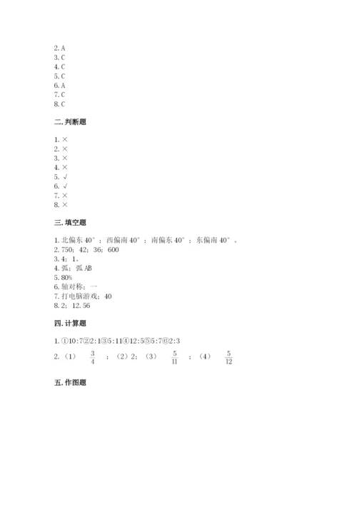 小学六年级上册数学期末测试卷附参考答案（预热题）.docx
