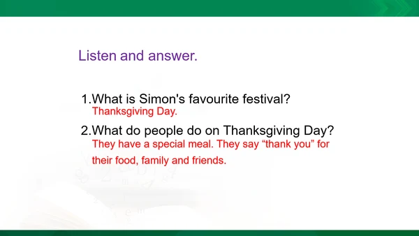 Module 4 Unit 1 Thanksgiving is my favourite festi