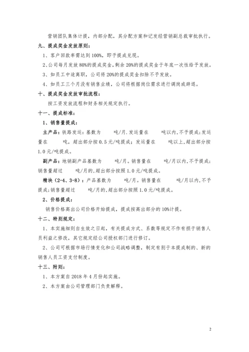销售提成管理方案