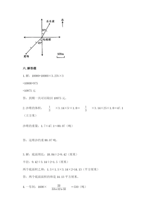 小学六年级下册数学期末卷带答案（典型题）.docx