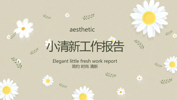 手绘淡雅小清新工作报告动态PPT