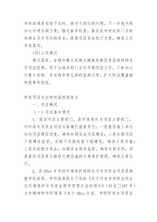 财政项目支出绩效监控报告.docx