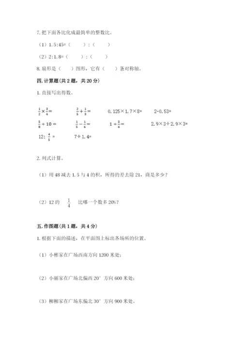 小学六年级数学上册期末卷附参考答案【模拟题】.docx
