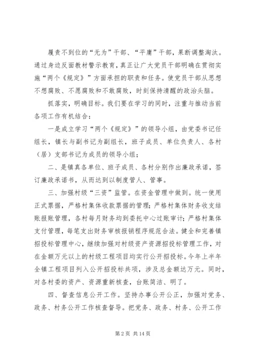 乡镇廉洁履职自查自纠报告.docx