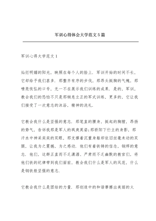 军训心得体会大学范文5篇.docx