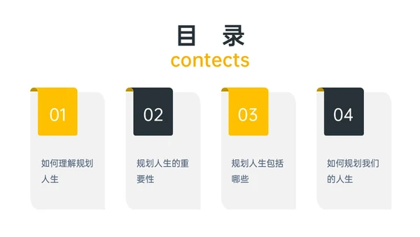黄色简约插画规划人生主题班会PPT课件