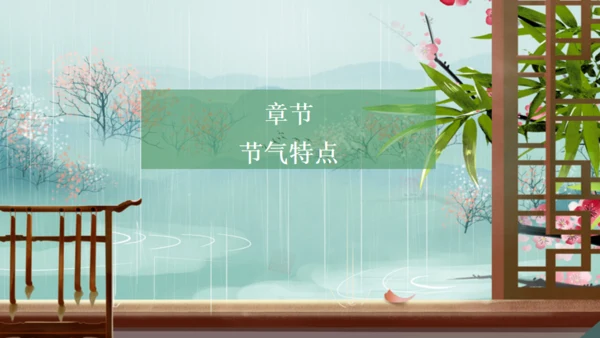 春天雨水柳树小船背景通用PPT模板
