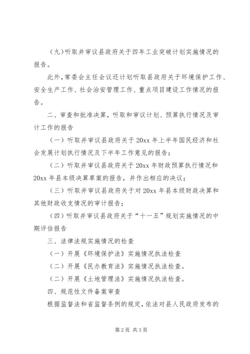 人大常委会监督工作计划.docx