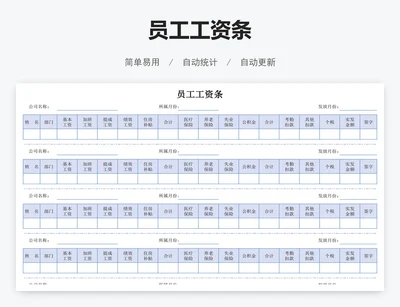 员工工资条