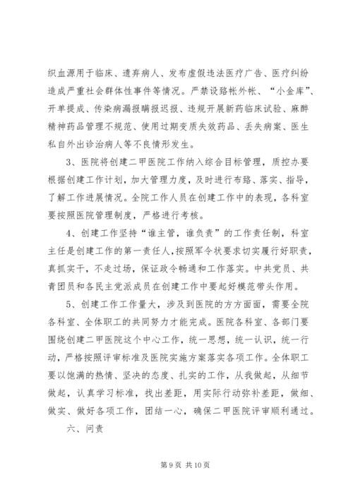 二甲医院达标工作实施方案.docx