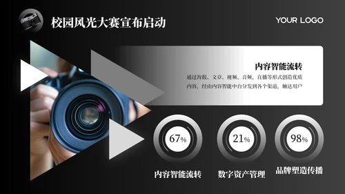黑色商务风校园风光摄影大赛活动