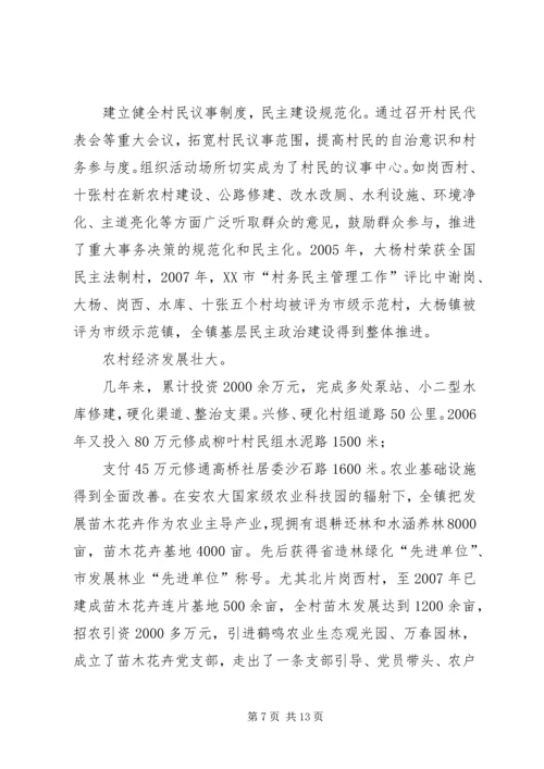 创建全国文明村镇工作先进村镇申报材料.docx