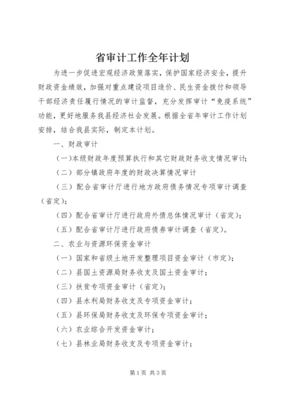 省审计工作全年计划.docx