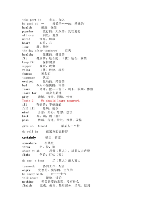 八年级上册仁爱版英语单词表.docx