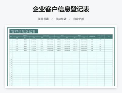企业客户信息登记表
