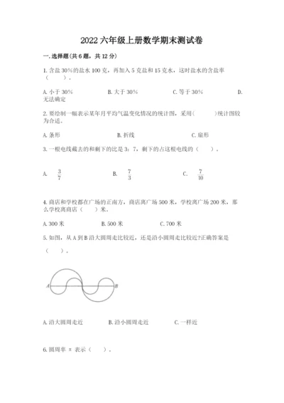 2022六年级上册数学期末测试卷及答案【历年真题】.docx