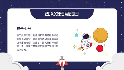 蓝色卡通风格中国航天发展史简介PPT课件