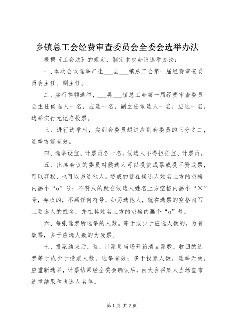 乡镇总工会经费审查委员会全委会选举办法.docx