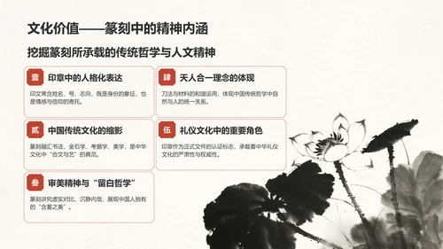 红色复古风篆刻艺术的历史渊源PPT模板