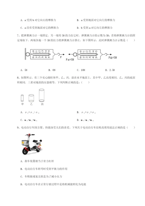 滚动提升练习山西太原市育英中学物理八年级下册期末考试专项攻克试题（详解版）.docx