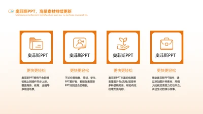 橙色通用并列关系4项PPT单页
