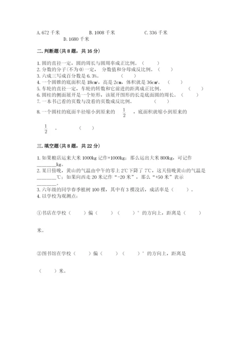 北师大版小学数学六年级下册期末检测试题【典优】.docx