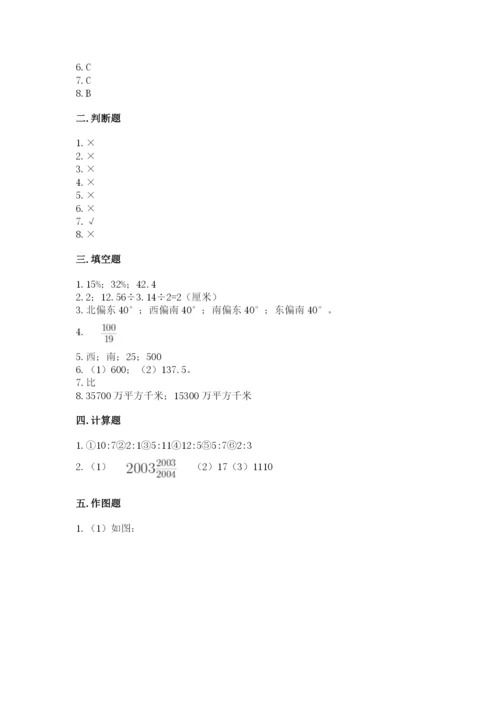 小学六年级上册数学期末测试卷加解析答案.docx