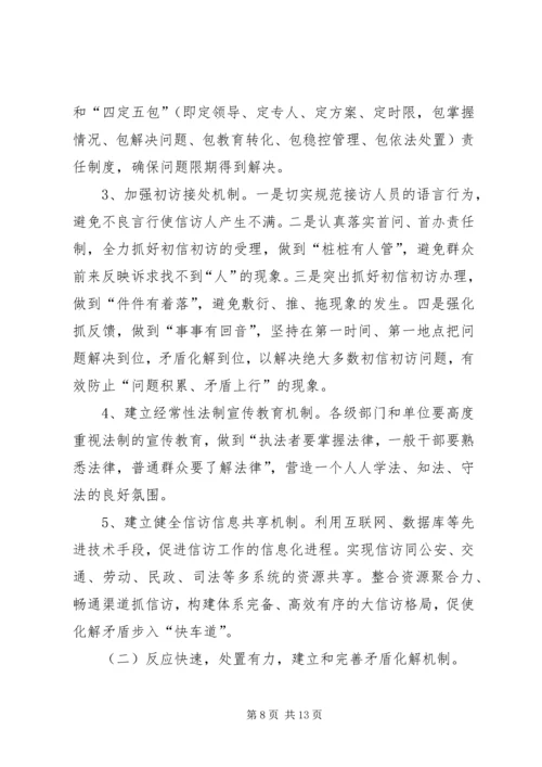 信访局关于社会矛盾的集中表现及长效调处机制的建立调研报告—范.docx