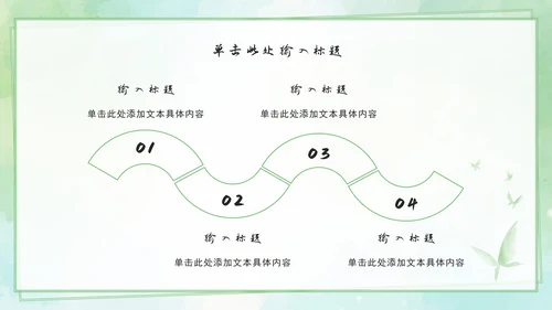 绿色简约水彩小清新花卉教育教学PPT模板