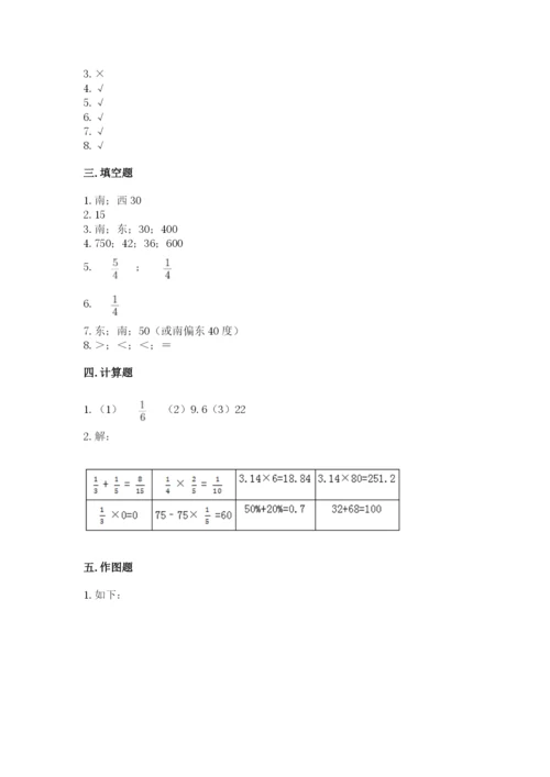 人教版六年级上册数学期中考试试卷精品（全优）.docx
