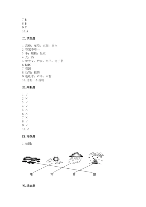 教科版二年级上册科学期末考试试卷附参考答案【综合题】.docx