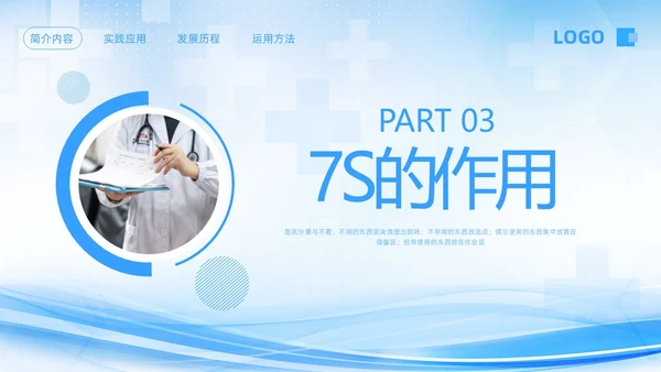 蓝色简约7S病房成果汇报PPT模板宣传PPT动态PPT管理